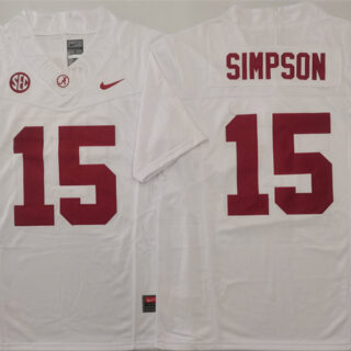 Georgia Bulldogs #15 Ty Simpson White 2025 F.U.S.E. Stitched Jersey
