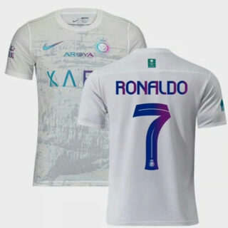 Men's Al Nassr #7 Cristiano Ronaldo White 2023 24 Soccer Jersey