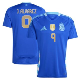 Men's Argentina #9 Julian alvarez 2024 Blue Away Soccer Jersey
