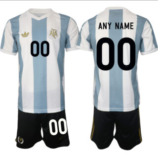 Men's Argentina Custom White Blue 2024-25 50th Anniversary Home Soccer Jersey Suit