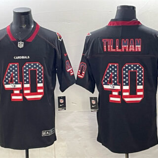 Men's Arizona Cardinals #40 Pat Tillman Black 2018 USA Flag Fashion Color Rush Stitched Football Jersey