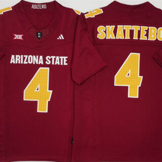 Men's Arizona State Sun Devils #4 Cam Skattebo Red 2024 F.U.S.E. Vapor Limited Stitched Jersey