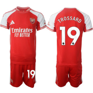 Men's Arsenal F.C #19 Leandro Trossard Red 2025 Home Soccer Jersey Suit