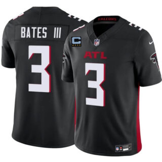 Men's Atlanta Falcons #3 Jesse Bates III Black 2025 F.U.S.E With 4-Star C Patch Vapor Untouchable Limited Stitched Football Jersey