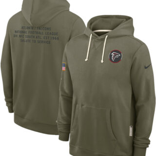 Men's Atlanta Falcons Olive 2025 Salute to Service Pullover Hoodie