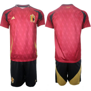 Men's Belgium National Team Blank Red 2024-25 Home Soccer Jersey Suit