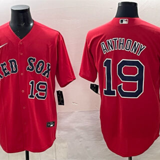 Men's Boston Red Sox #19 Roman Anthony Red Cool Base Stitched Baseball Jersey