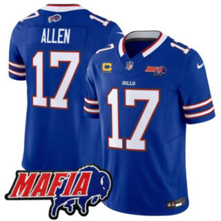 Men's Buffalo Bills #17 Josh Allen Royal F.U.S.E. 4-Star C With Bills Mafia Patch Vapor Untouchable Limited Stitched Football Jersey