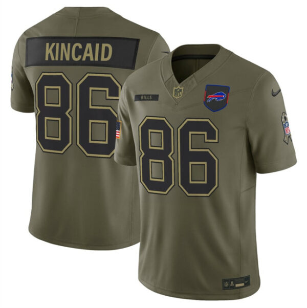 Men's Buffalo Bills #86 Dalton Kincaid Olive 2025 F.U.S.E. Salute to Service Limited Stitched Football Jersey