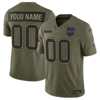 Men's Buffalo Bills Active Player Custom Olive 2025 F.U.S.E. Salute to Service Limited Stitched Football Jersey