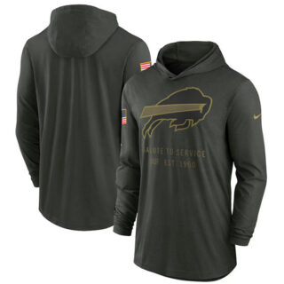 Men's Buffalo Bills Forest Green 2025 Salute to Service Sideline Dri-FIT Lightweight Pullover Hoodie
