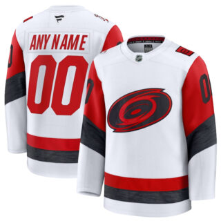Men's Carolina Hurricanes Active Player Custom White 2025 Away Stitched Hockey Jersey