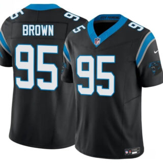 Men's Carolina Panthers #95 Derrick Brown Black 2025 F.U.S.E. Vapor Limited Stitched Football Jersey