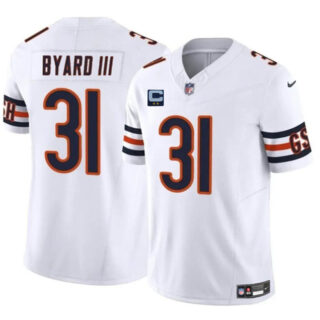 Men's Chicago Bears #31 Kevin Byard III White 2025 F.U.S.E. With 2-Star C Patch Vapor Untouchable Limited Stitched Football Jersey