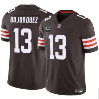 Men's Cleveland Browns #13 Corey Bojorquez Brown 2025 F.U.S.E. With 1-Star C Patch Vapor Limited Stitched Football Jersey
