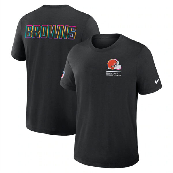 Men's Cleveland Browns Black 2025 Crucial Catch Tri-Blend Dri-FIT T-Shirt