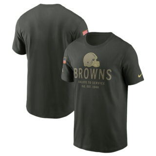 Men's Cleveland Browns Forest Green 2025 Salute to Service Sideline Primary Edge Dri-FIT T-Shirt