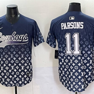 Men's Dallas Cowboys #11 Micah Parsons Navy Limited Stitched Baseball Jersey