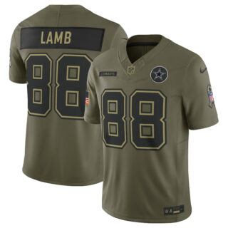 Men's Dallas Cowboys #88 CeeDee Lamb Olive 2025 Salute to Service Limited Stitched Football Jersey