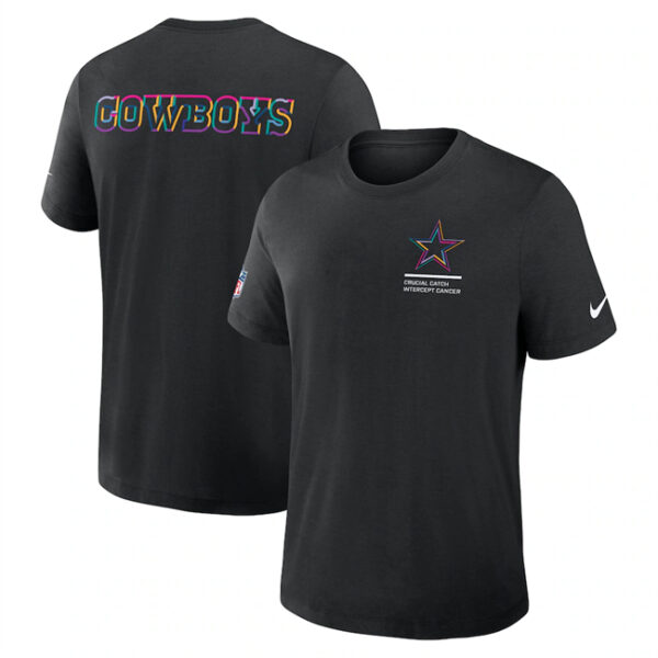 Men's Dallas Cowboys Black 2025 Crucial Catch Tri-Blend Dri-FIT T-Shirt
