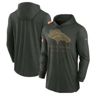 Men's Denver Broncos Forest Green 2025 Salute to Service Sideline Dri-FIT Lightweight Pullover Hoodie