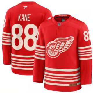 Men's Detroit Red Wings #88 Patrick Kane Red 2025 Centennial Premium Stitched Hockey Jersey