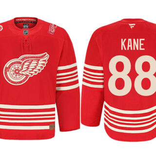 Men's Detroit Red Wings Active Player Custom Red 2025 Centennial Premium With 100 and P Patch Stitched Hockey Jersey