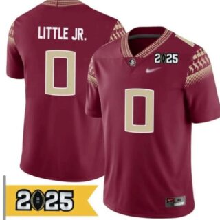 Men's Florida State Seminoles #0 Earl Little Red 2025 Patch F.U.S.E Stitched Jersey