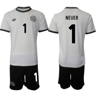 Men's Germany #1 Manuel Neuer White 2025 Home Soccer Jersey Suit