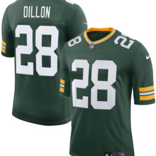 Men's Green Bay Packers #28 A. J. Dillon Green 2025 New Vapor Untouchable Limited Stitched Football Jersey