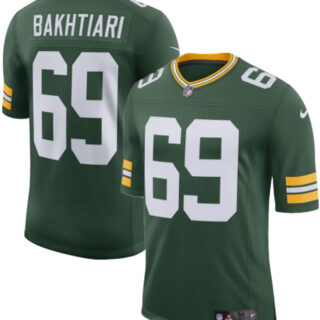 Men's Green Bay Packers #69 David Bakhtiari Green 2025 Vapor Untouchable Limited Stitched Football Jersey