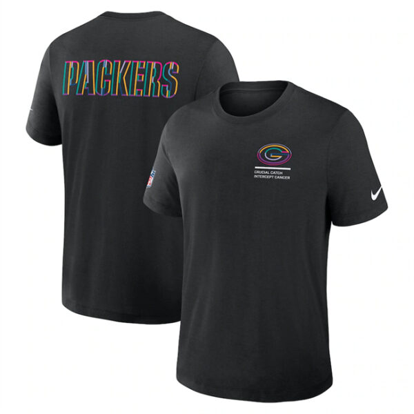 Men's Green Bay Packers Black 2025 Crucial Catch Tri-Blend Dri-FIT T-Shirt