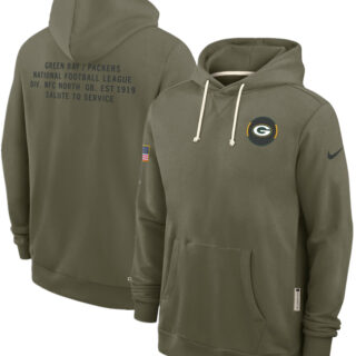 Men's Green Bay Packers Olive 2025 Salute to Service Pullover Hoodie