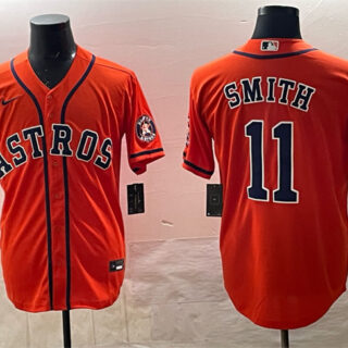 Men's Houston Astros #11 Cam Smith Orange Cool Base Stitched Jersey