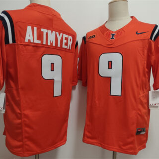 Men's Illinois Fighting Illini #9 Luke Altmyer Orange 2025 F.U.S.E. Cheez-It Citrus Bowl Patch Vapor Limited Stitched Football Jersey
