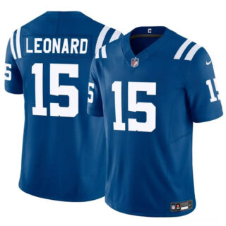 Men's Indianapolis Colts #15 Riley Leonard Blue 2025 F.U.S.E. Vapor Limited Stitched Football Jersey