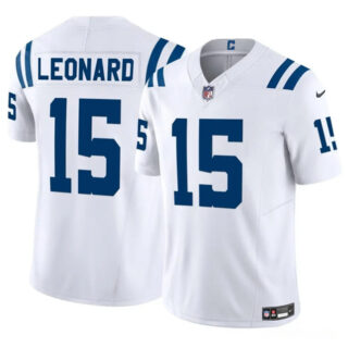Men's Indianapolis Colts #15 Riley Leonard White 2025 F.U.S.E. Vapor Limited Stitched Football Jersey