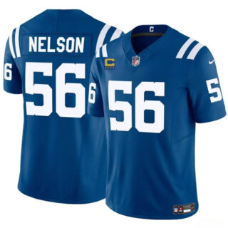 Men's Indianapolis Colts #56 Quenton Nelson Blue 2025 F.U.S.E. With 4-Star C Patch Vapor Limited Stitched Football Jersey
