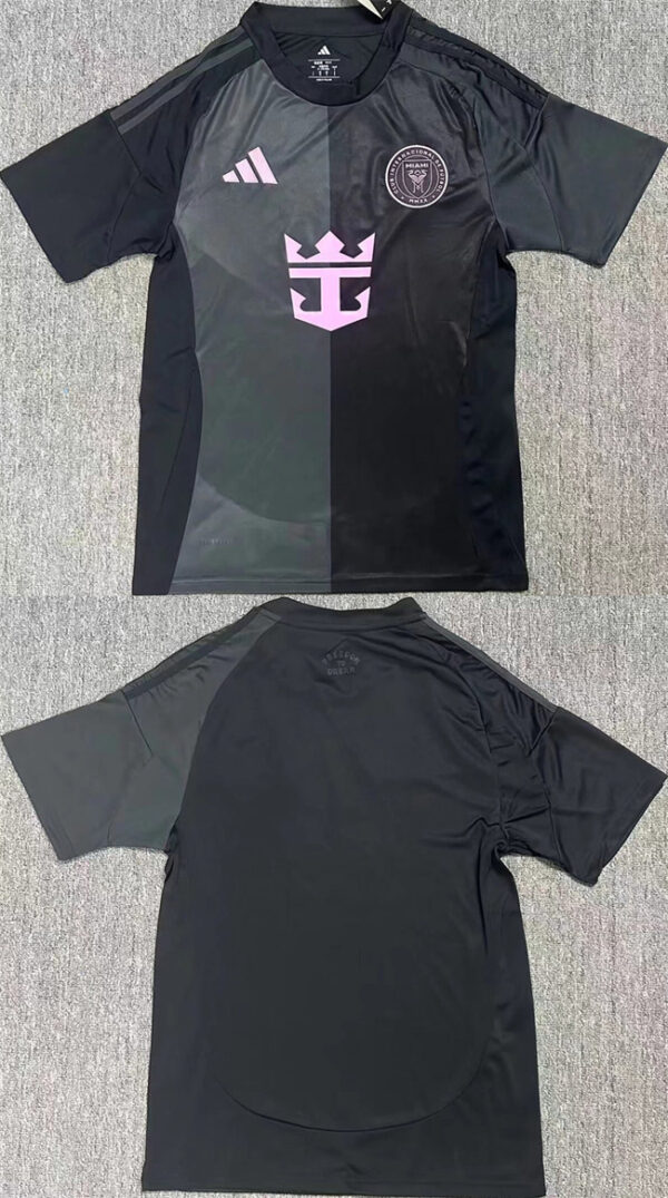 Men's Inter Miami CF Blank 2025 Black Away Soccer Jersey 2