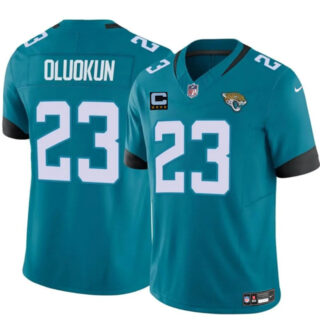 Men's Jacksonville Jaguars #23 Foye Oluokun Teal 2025 F.U.S.E. With 4-Star C Patch Vapor Untouchable Limited Stitched Jersey