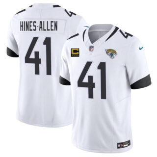 Men's Jacksonville Jaguars #41 Josh Hines-Allen White 2025 F.U.S.E. With 4-Star C Patch Vapor Limited Stitched Football Jersey