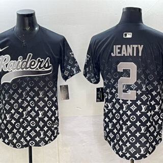 Men's Las Vegas Raiders #2 Ashton Jeanty Black Limited Stitched Baseball Jersey
