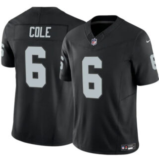 Men's Las Vegas Raiders #6 A.J. Cole Black 2025 F.U.S.E. Vapor Untouchable Limited Stitched Football Jersey