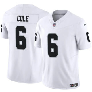 Men's Las Vegas Raiders #6 A.J. Cole White 2025 F.U.S.E. Vapor Untouchable Limited Stitched Football Jersey