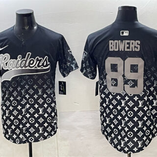 Men's Las Vegas Raiders #89 Brock Bowers Black Limited Stitched Baseball Jersey