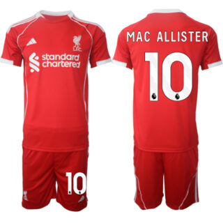 Men's Liverpool #10 Alexis Mac Allister 2025 Red Home Soccer Jersey Suit