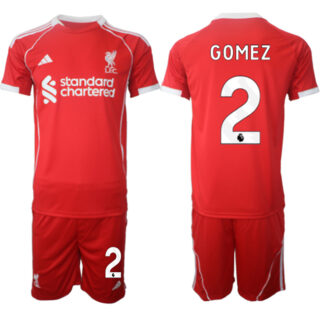 Men's Liverpool #2 Joe Gomez 2025 Red Home Soccer Jersey Suit