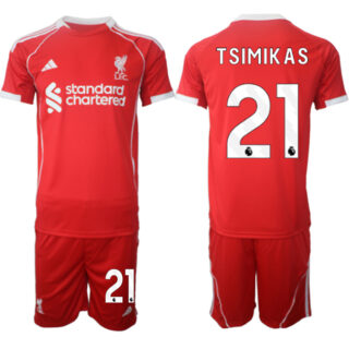 Men's Liverpool #21 Kostas Tsimikas 2025 Red Home Soccer Jersey Suit