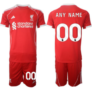 Men's Liverpool Custom 2025 Red Home Soccer Jersey Suit