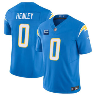 Men's Los Angeles Chargers #0 Daiyan Henley Blue 2025 F.U.S.E With 1-Star C Patch Vapor Limited Stitched Football Jersey